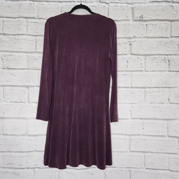 Anthropologie Dolan Left Coast Collection Plum Women's Plunging Swing Dress Sz M - Picture 8 of 13